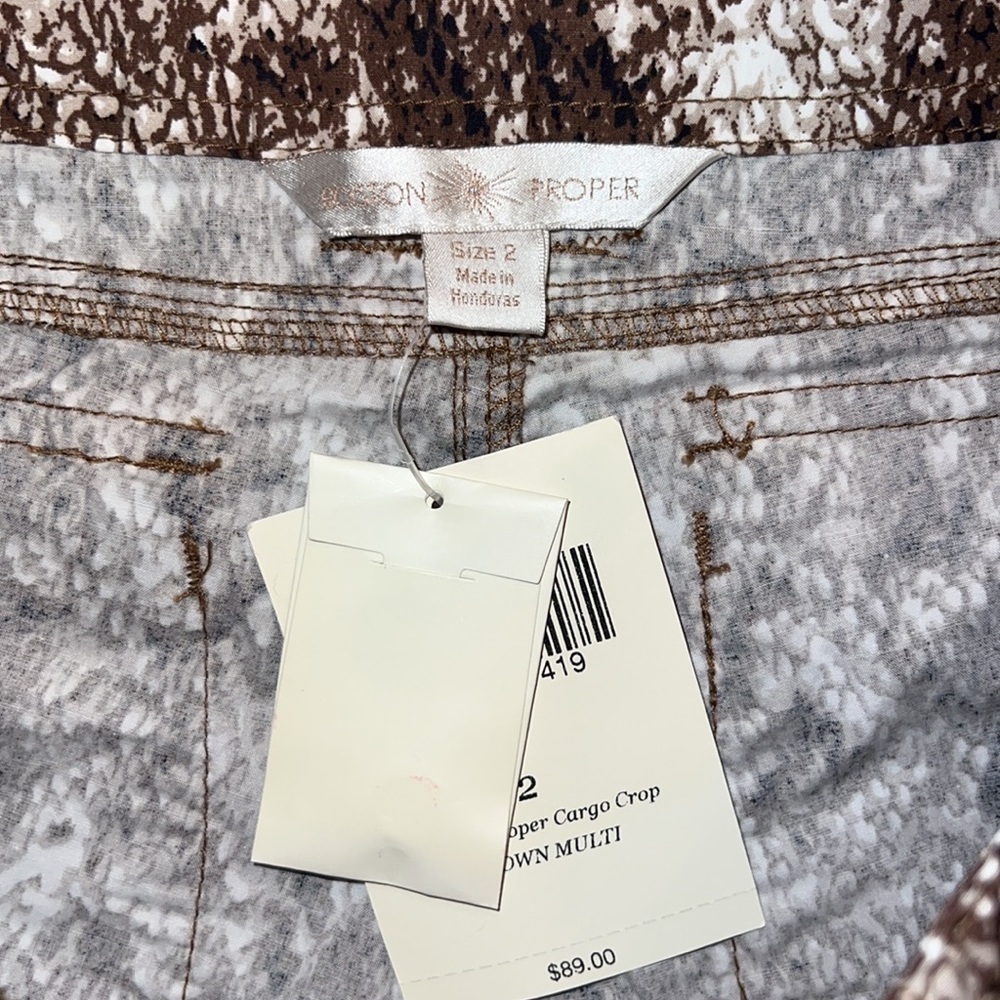 Boston Proper Python Cargo Crop Pants - Picture 2 of 3